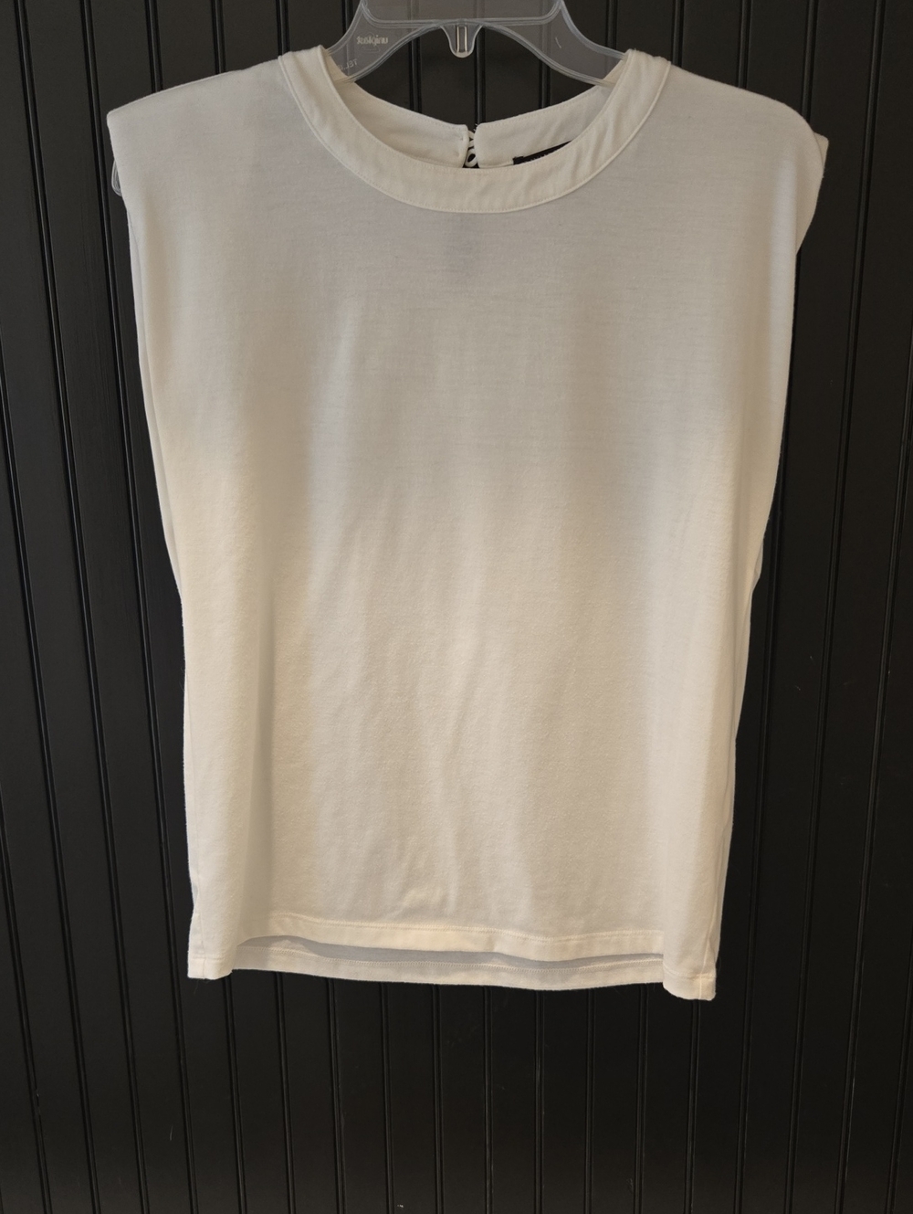 Banana Republic Cream Sleeveless Crewneck Tank